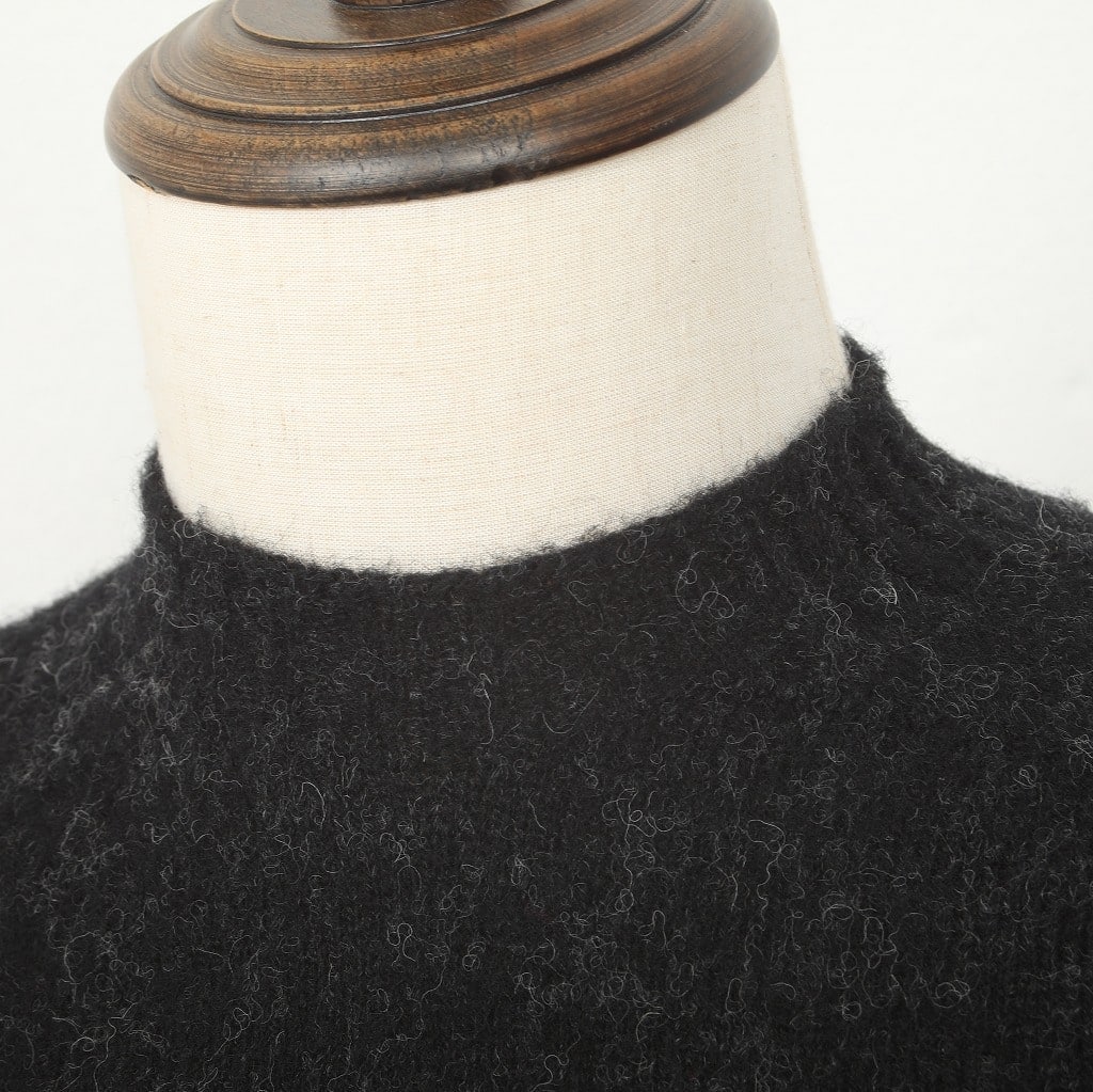 SCYE BASICS サイ シェットランドウール ブラッシュド クルーネックニット チャコール Shetland Wool Brushed Sweater