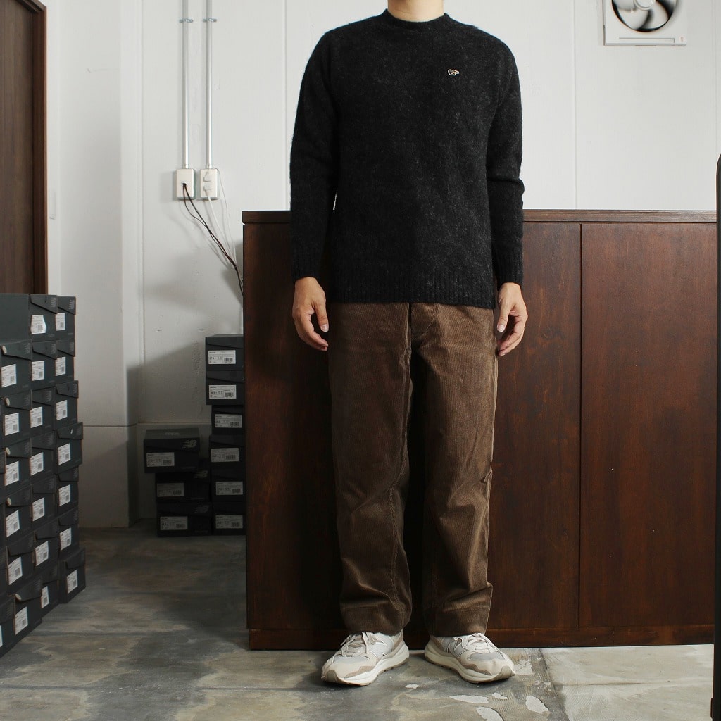 SCYE BASICS サイ シェットランドウール ブラッシュド クルーネックニット チャコール Shetland Wool Brushed Sweater
