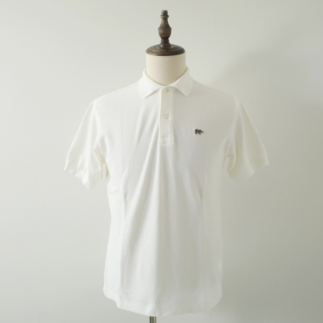 SCYE BASICS サイベーシックス 鹿の子 ポロシャツ ウオッシュド Cotton Pique Polo Shirt オフホワイト