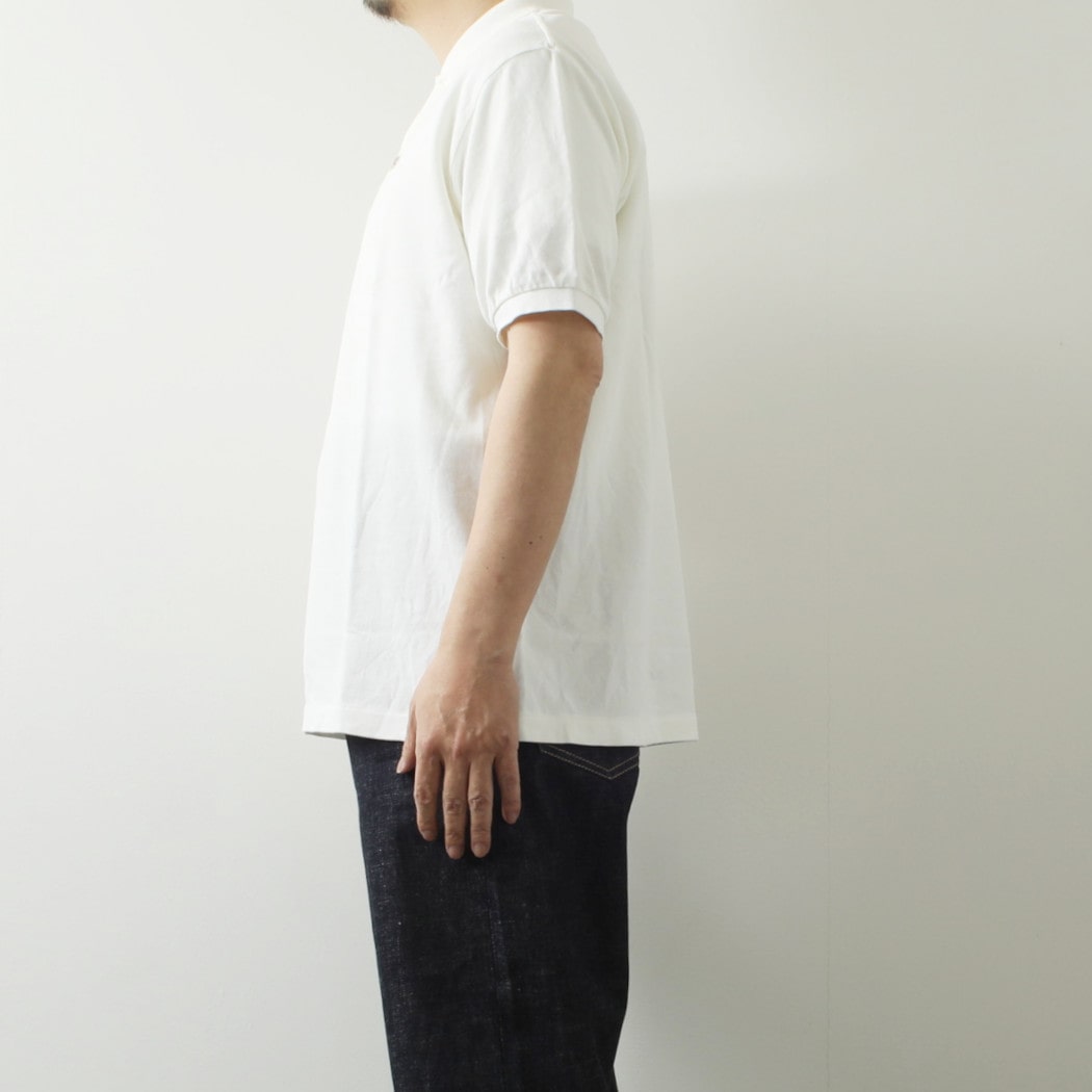 SCYE BASICS サイベーシックス 鹿の子 ポロシャツ ウオッシュド Cotton Pique Polo Shirt オフホワイト