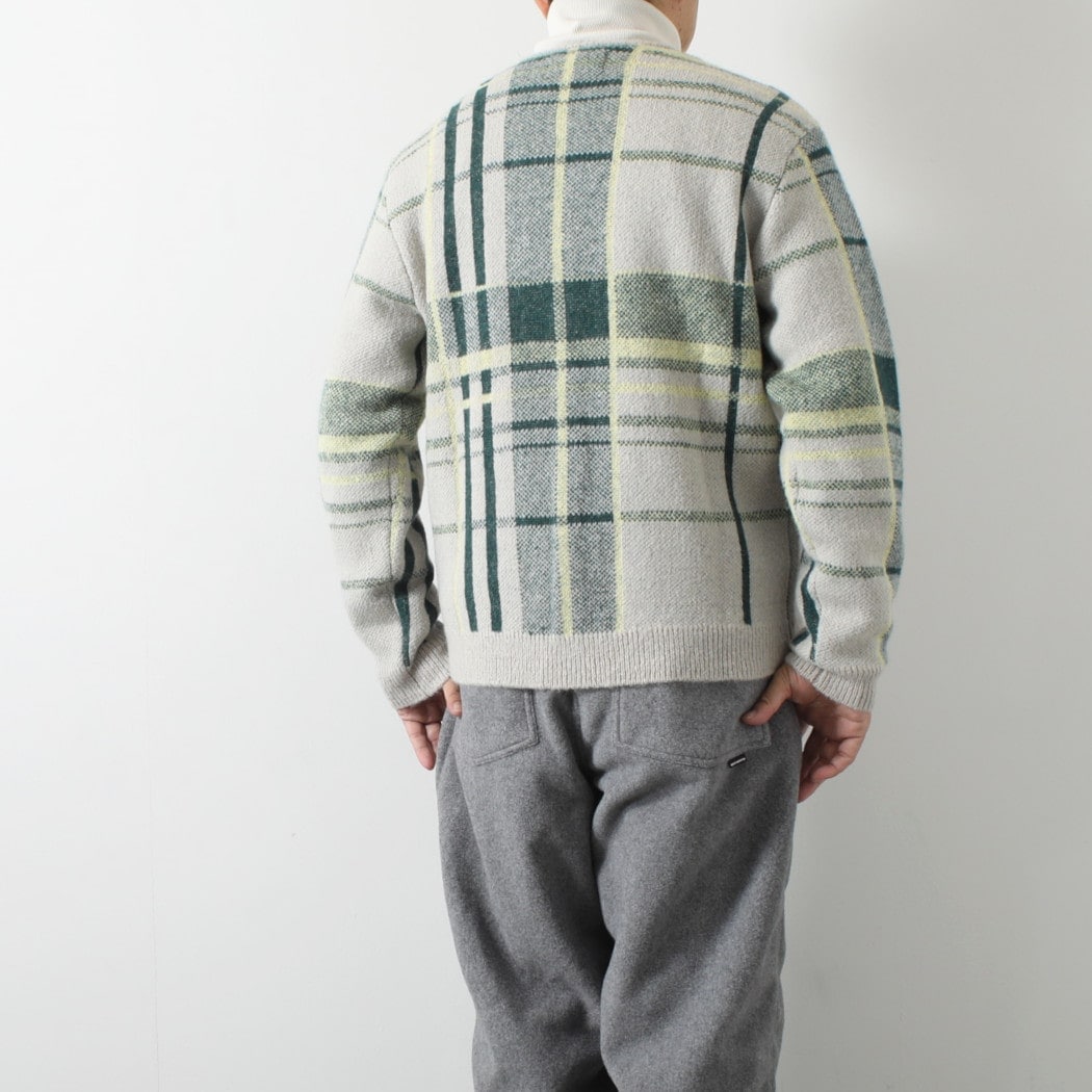 WAX LONDON ワックスロンドン チェック ニット カーディガンナチュラル