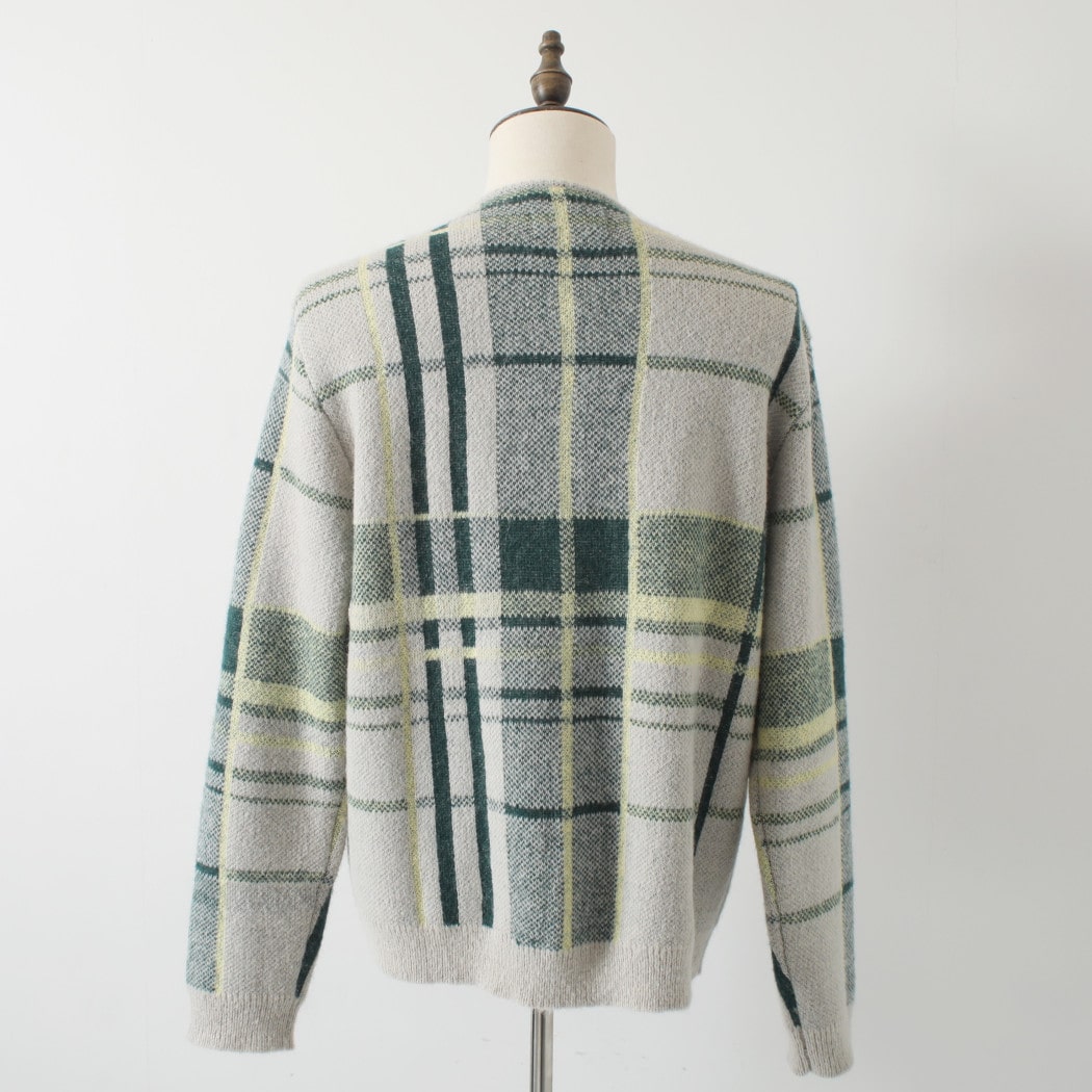 WAX LONDON ワックスロンドン チェック ニット カーディガンナチュラル
