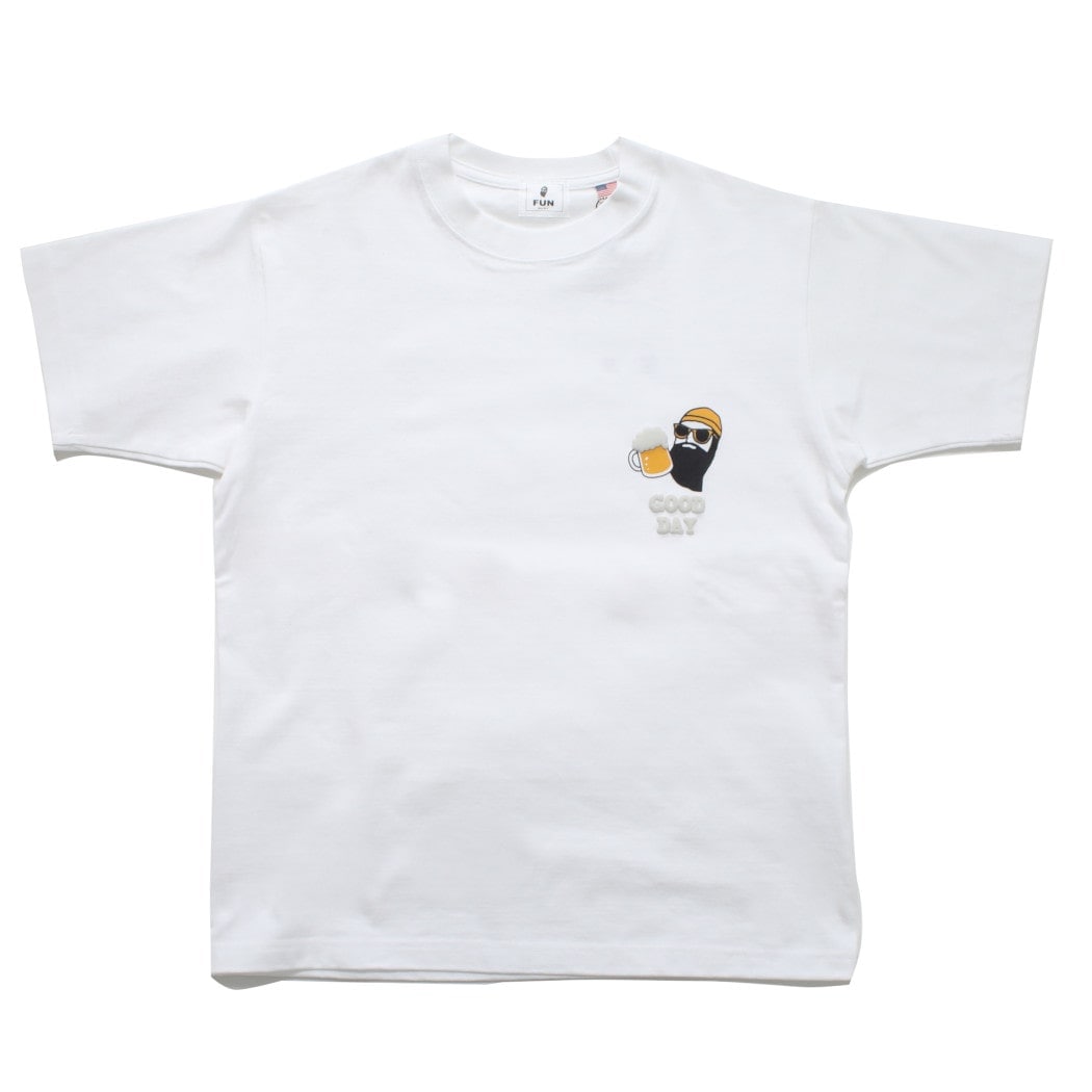 READY TO POP! Tシャツ ホワイト Sサイズ FUN Up Necessary modemdesign GOODDAY ファン おじさん ビール