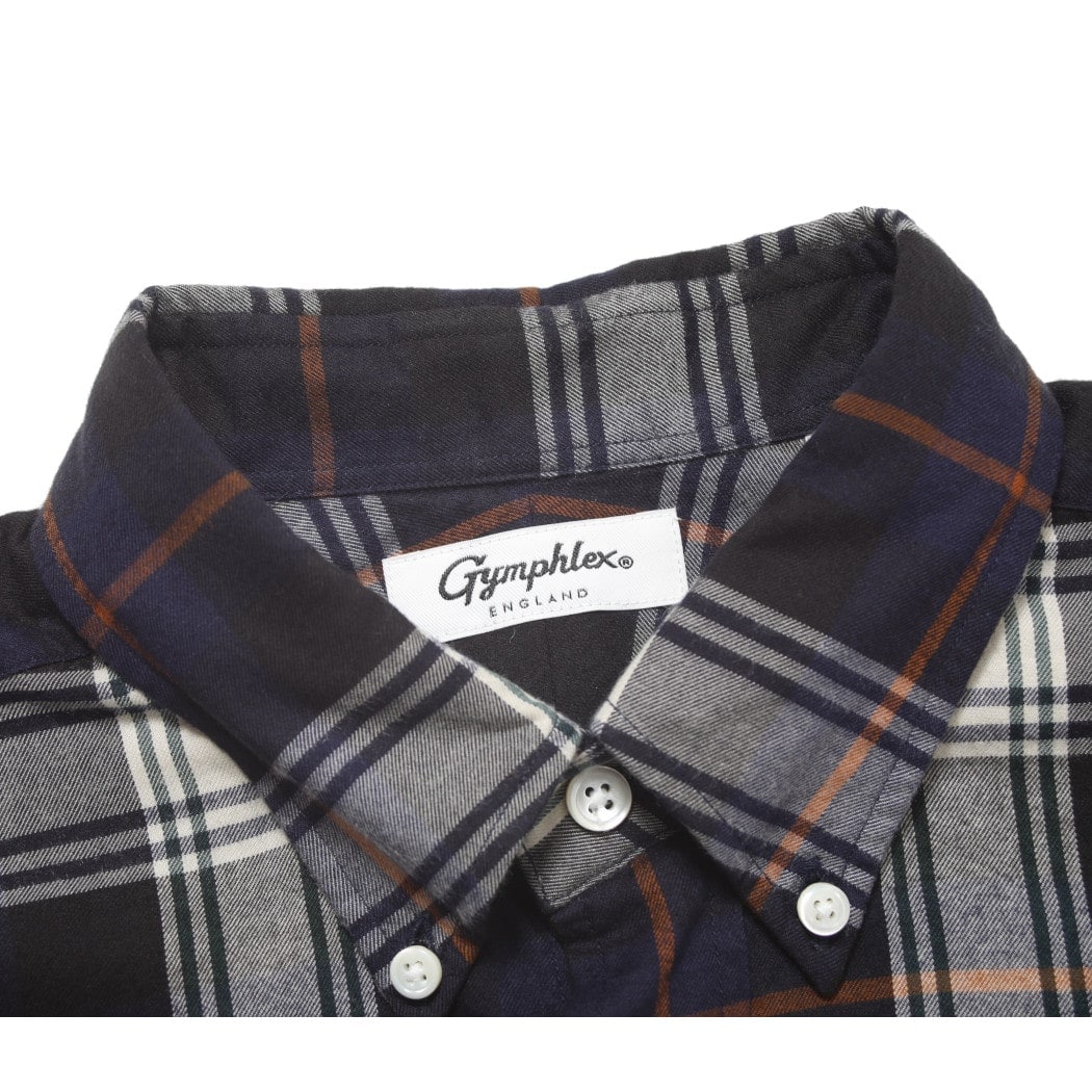 GYMPHLEX ジムフレックス チェック 起毛ツイル ボタンダウン シャツ