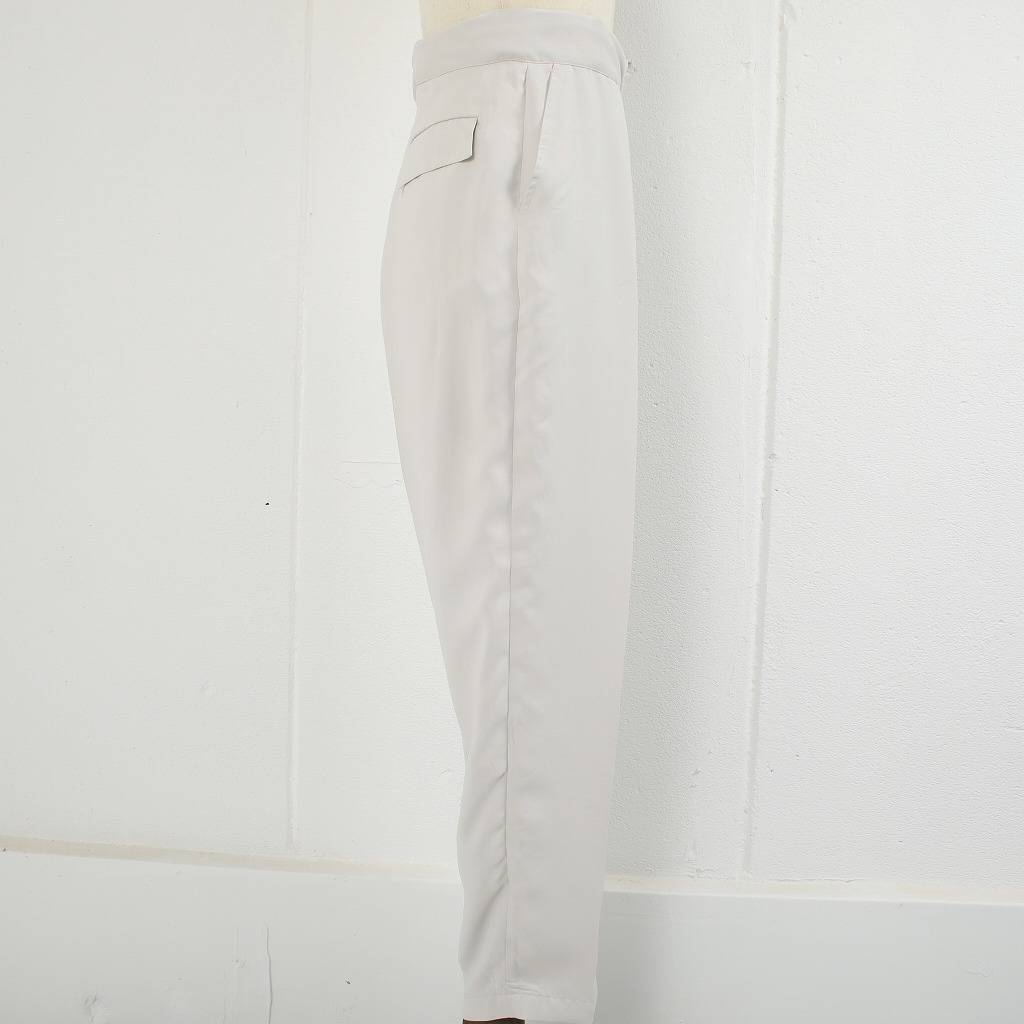 ATHA アタ サテン イージートラウザーズ ユニセックス SATIN STRAIGHT EASY TROUSERS ライトグレー