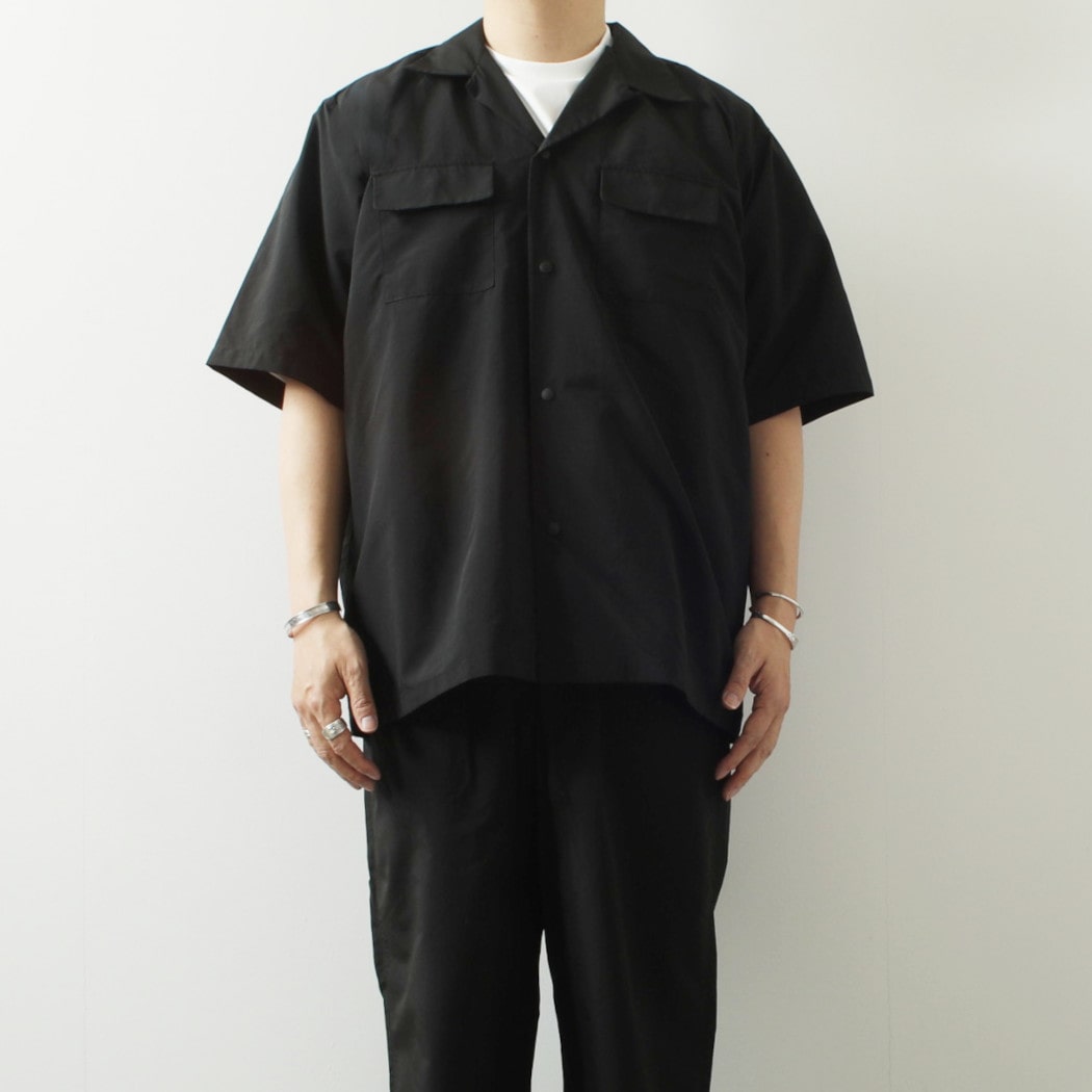 BURLAP OUTFITTER バーラップアウトフィッター キャンプシャツ サプレックスナイロン 半袖 CAMP SHIRT BLACK