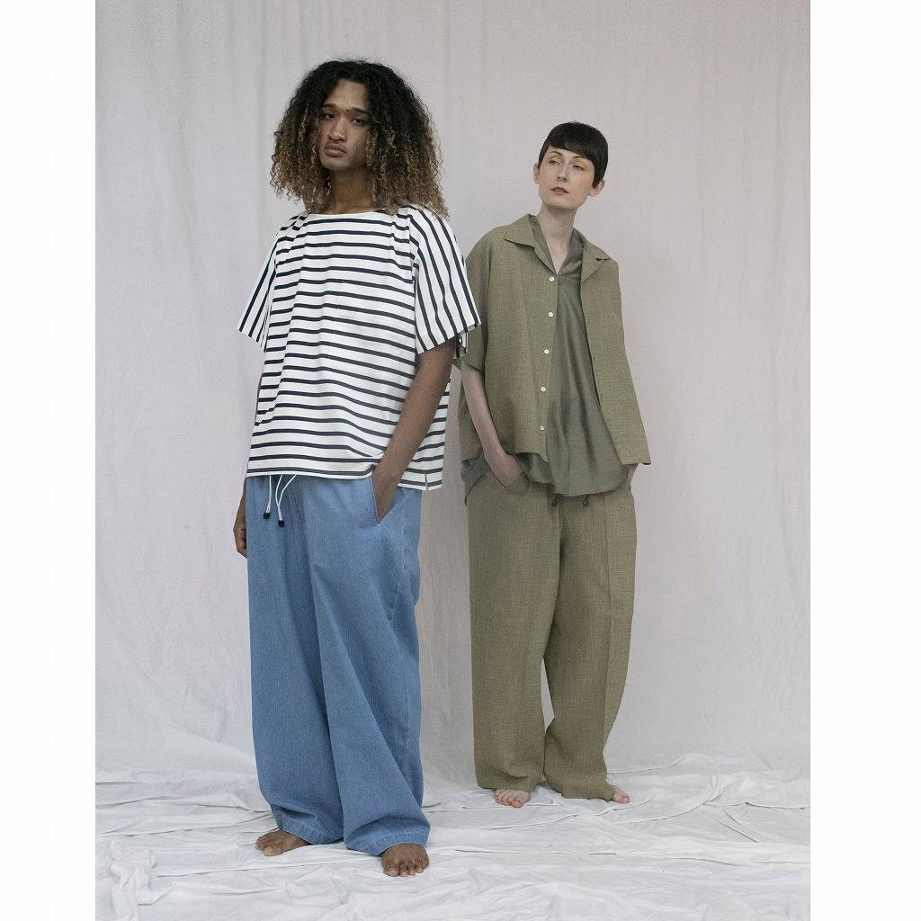 ATHA アタ ワイドイージーパンツ FADE DENIM GATHER WIDE EASY