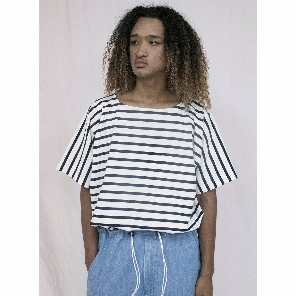 ATHA アタ ワイドイージーパンツ FADE DENIM GATHER WIDE EASY TROUSERS アイスブルー