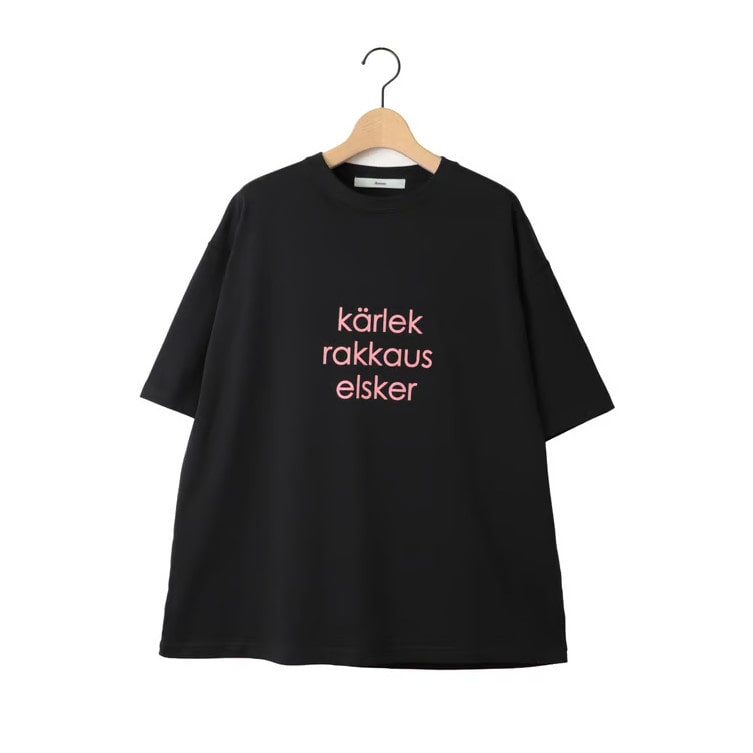 amne アンヌ プリント Tシャツ H_s tee L.L.L BLACK