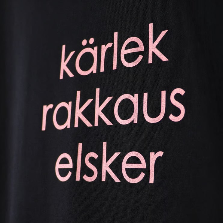 amne アンヌ プリント Tシャツ H_s tee L.L.L BLACK