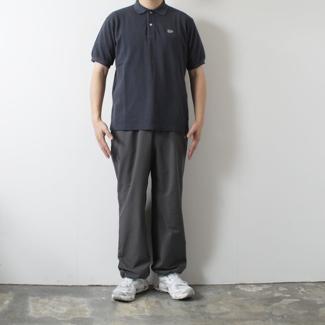 SCYE BASICS サイベーシックス 鹿の子 ポロシャツ ウオッシュド Cotton Pique Polo Shirt ダークグレー