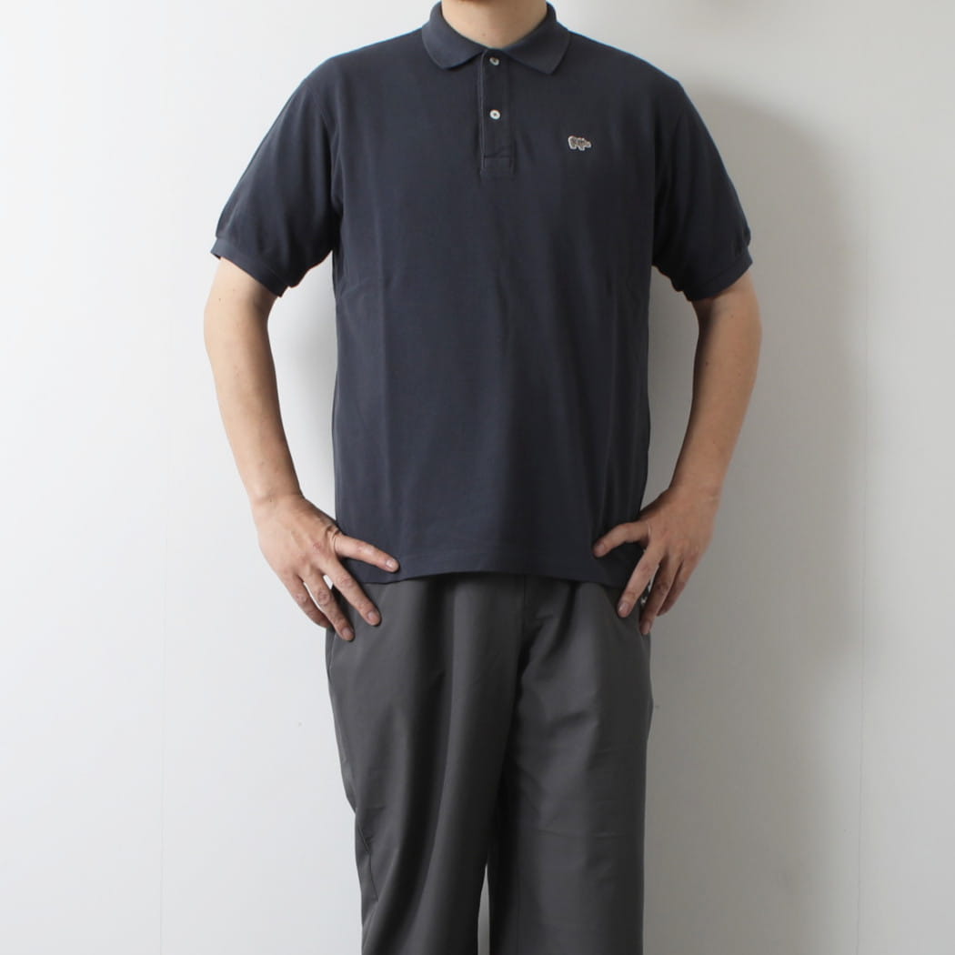SCYE BASICS サイベーシックス 鹿の子 ポロシャツ ウオッシュド Cotton Pique Polo Shirt ダークグレー