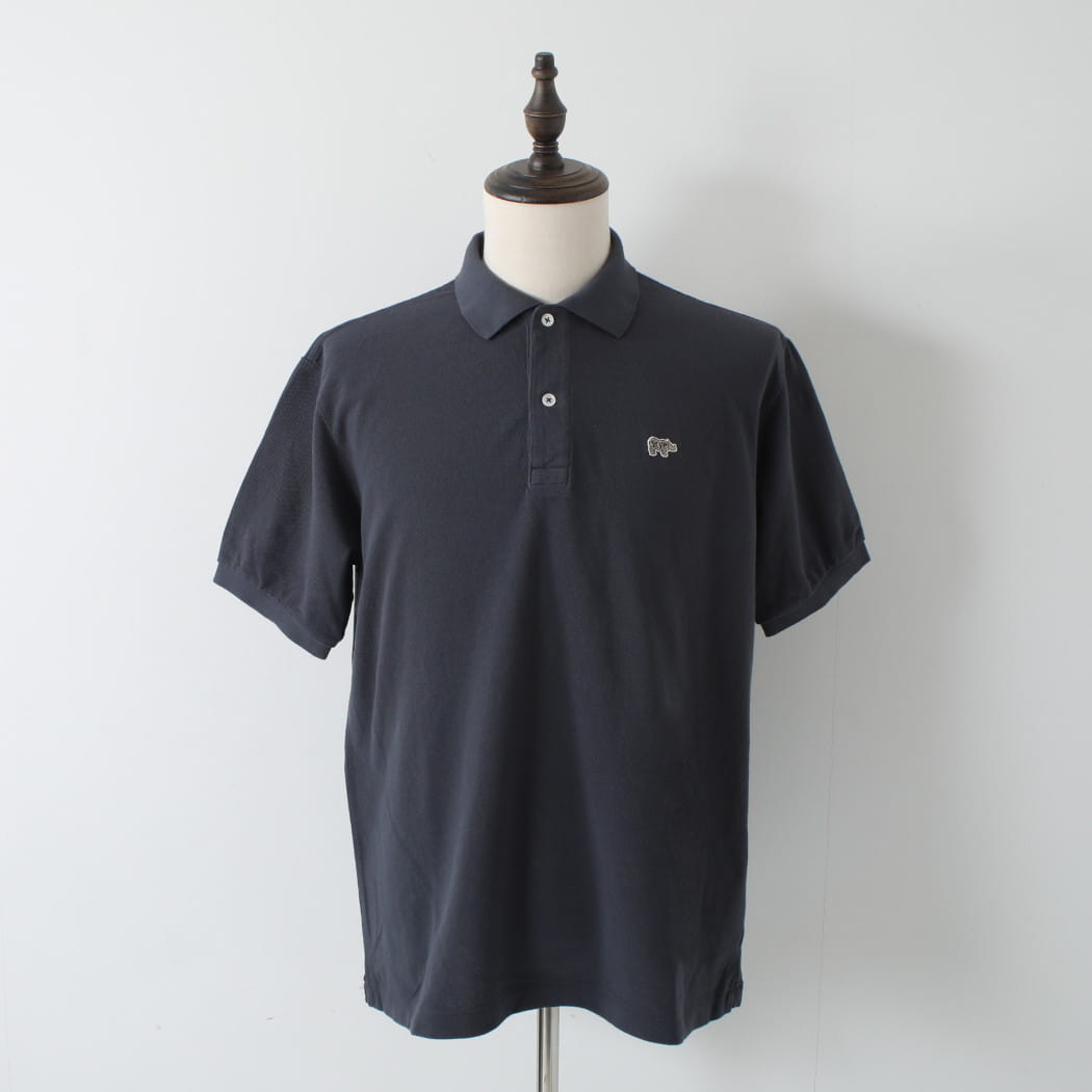 SCYE BASICS サイベーシックス 鹿の子 ポロシャツ ウオッシュド Cotton Pique Polo Shirt ダークグレー