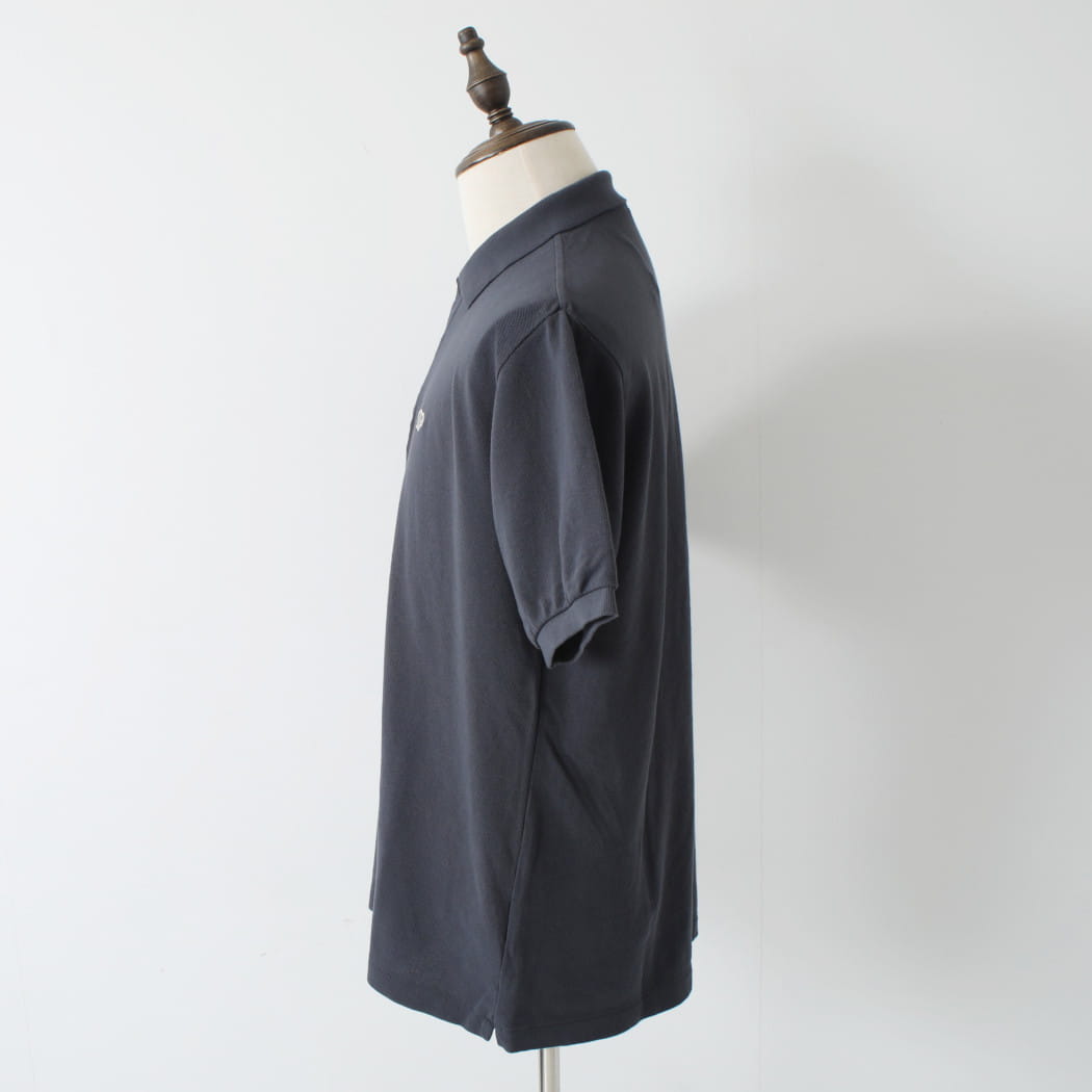 SCYE BASICS サイベーシックス 鹿の子 ポロシャツ ウオッシュド Cotton Pique Polo Shirt ダークグレー