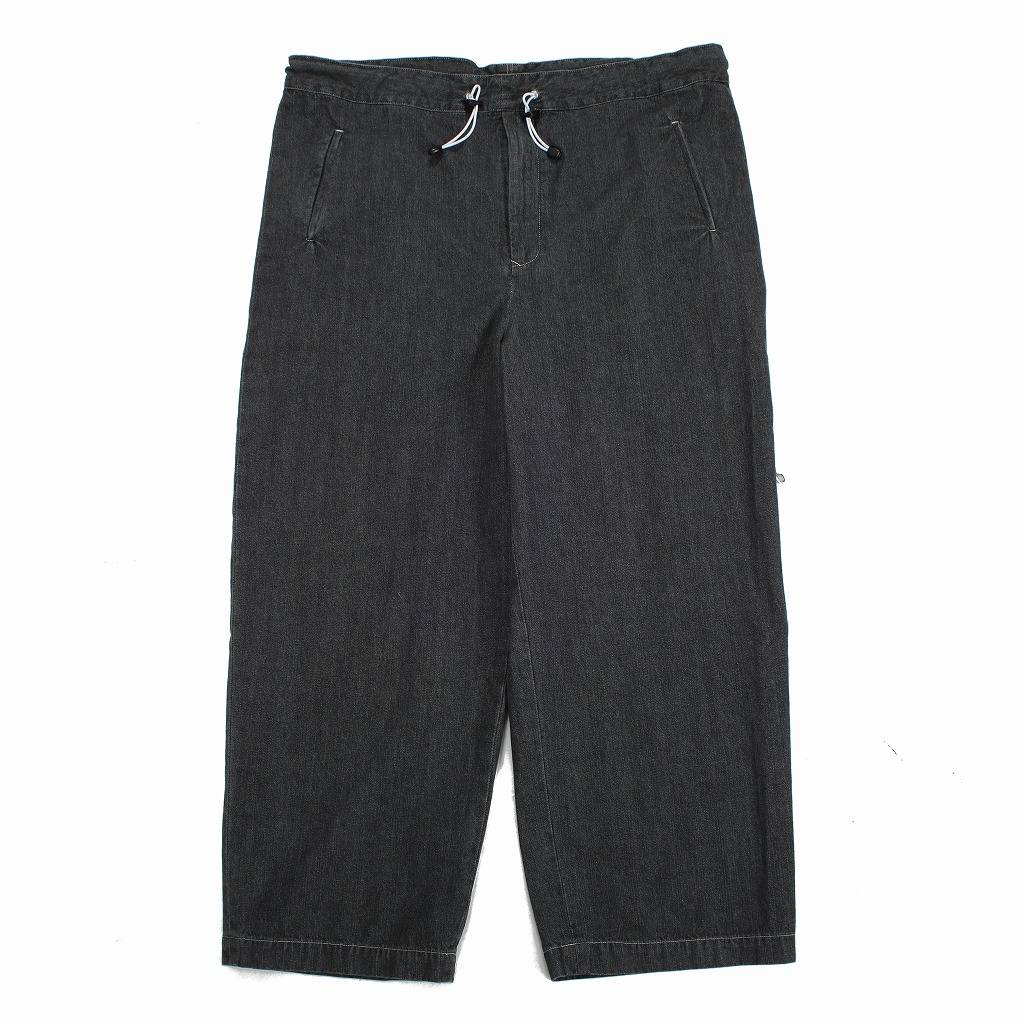 ATHA アタ ワイドイージーパンツ FADE DENIM GATHER WIDE EASY TROUSERS ブラック
