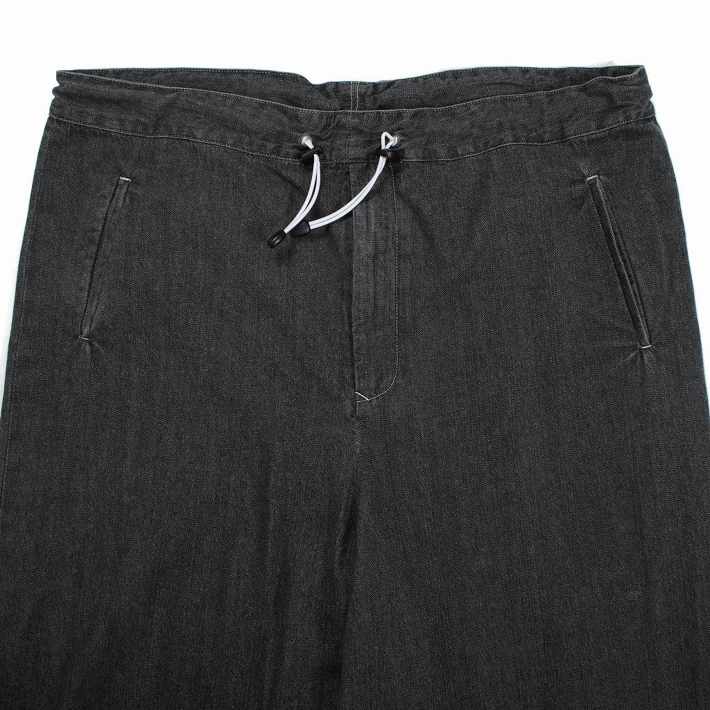 ATHA アタ ワイドイージーパンツ FADE DENIM GATHER WIDE EASY TROUSERS ブラック
