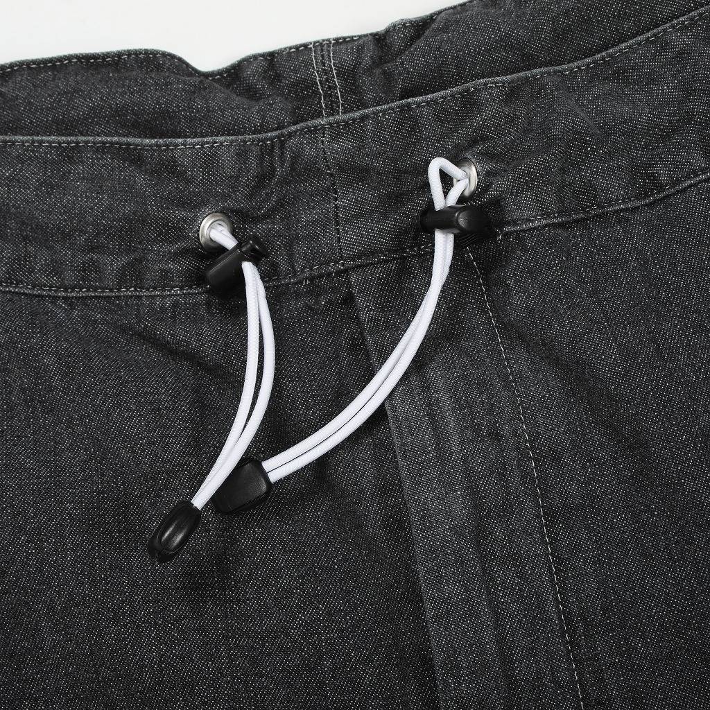 ATHA アタ ワイドイージーパンツ FADE DENIM GATHER WIDE EASY TROUSERS ブラック