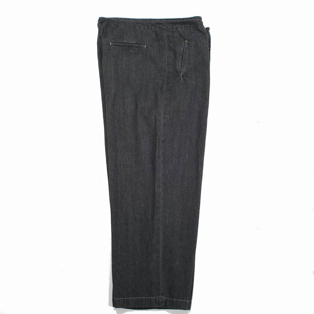 ATHA アタ ワイドイージーパンツ FADE DENIM GATHER WIDE EASY TROUSERS ブラック