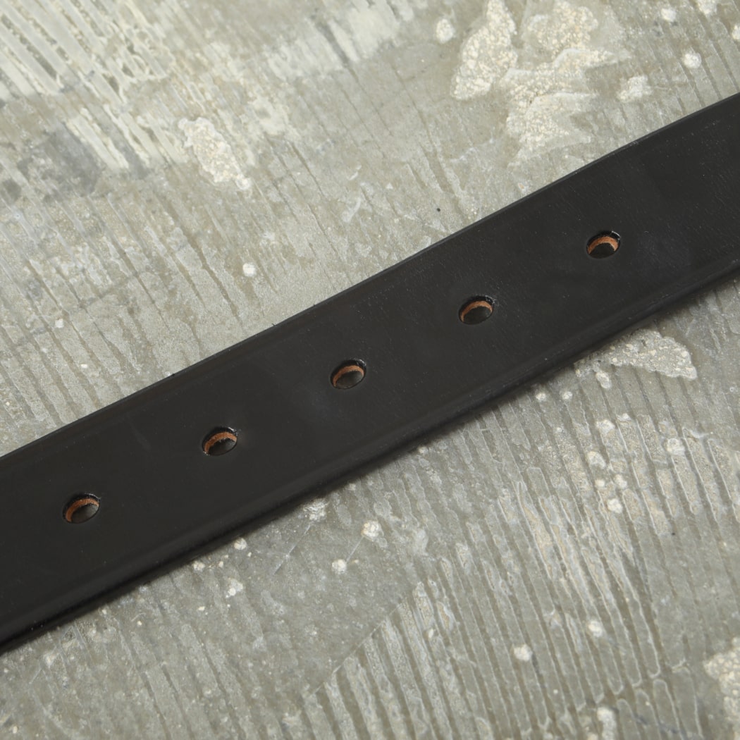 ハーディーアンドクレヴァリー Hardy&Cleverley  UKサドルレザーベルト イギリス製 ブラック／シルバー