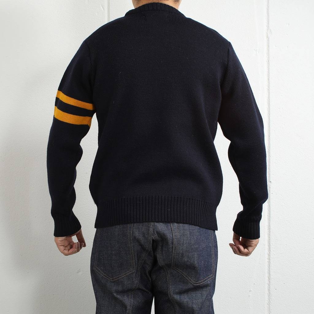 PEREGRINE ペレグリン カレッジニット クルーネック ネイビー イギリス製