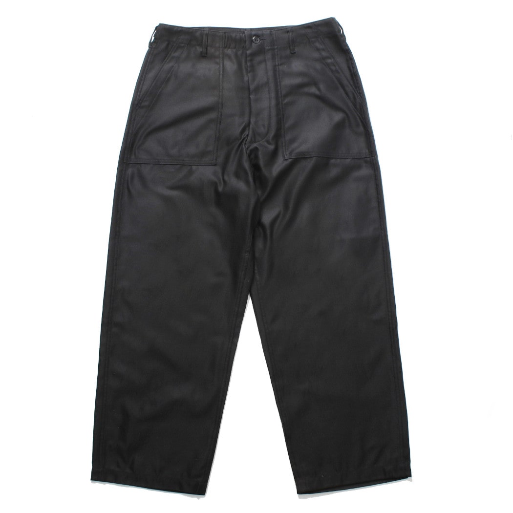 INTERIM インテリム ギザバック サテン ベイカーパンツ ブラック