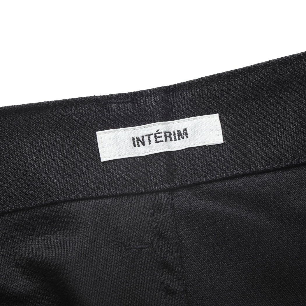 INTERIM インテリム ギザバック サテン ベイカーパンツ ブラック　5 INTERIM インテリム ギザバック サテン ベイカーパンツ ブラック