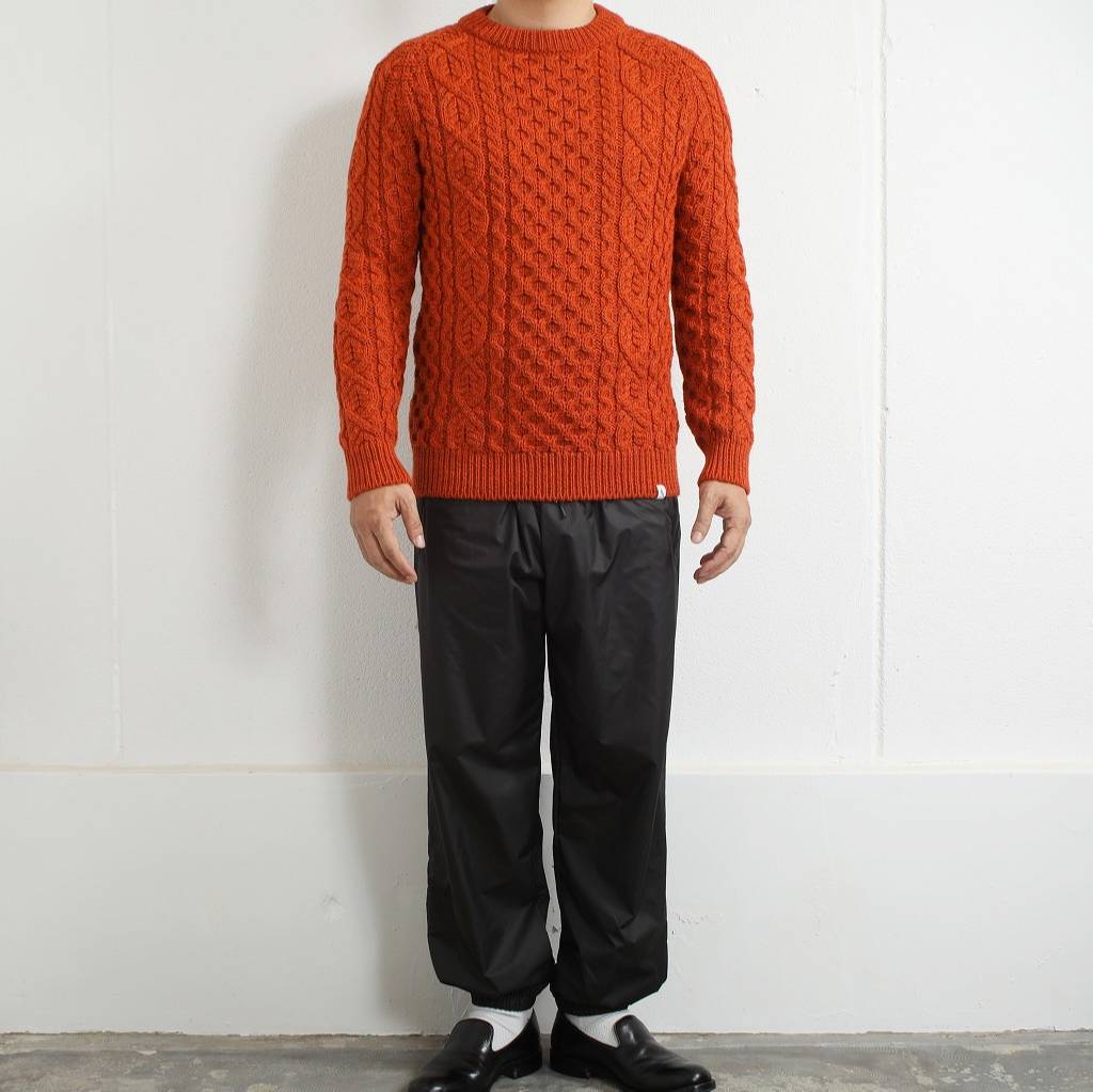 PEREGRINE ペレグリン ケーブルニット ウール クルーネック オレンジ