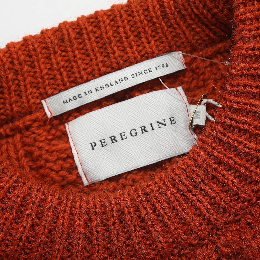 PEREGRINE ペレグリン ケーブルニット ウール クルーネック オレンジ