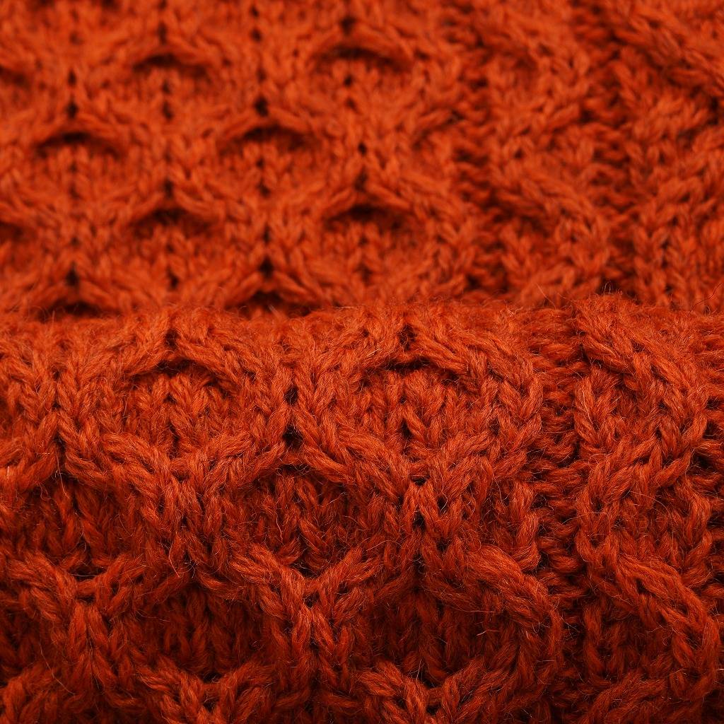 PEREGRINE ペレグリン ケーブルニット ウール クルーネック オレンジ