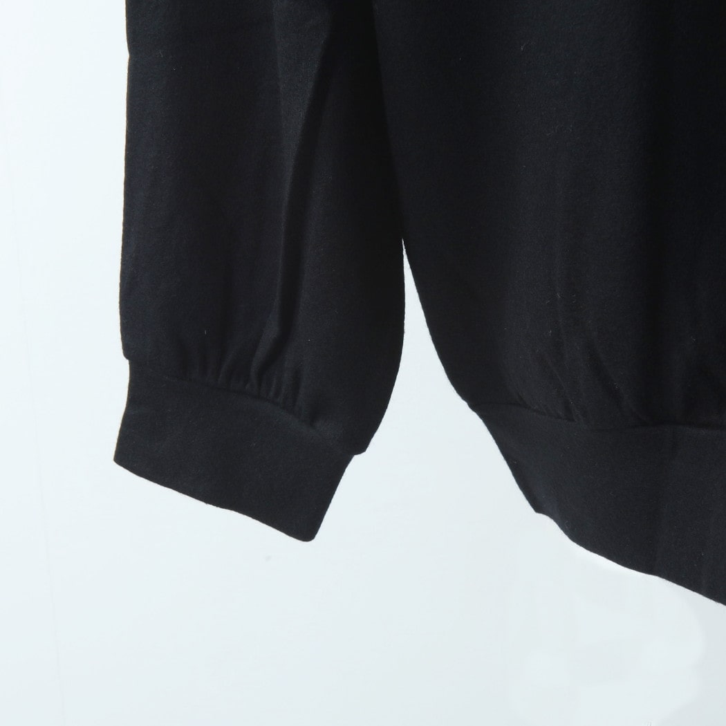 capertica カペルチカ スーパー140s ウォッシャブルウール スウェット トレーナーブラック Super140s Washable Wool MW_Jersey Wool Trainer BLACK