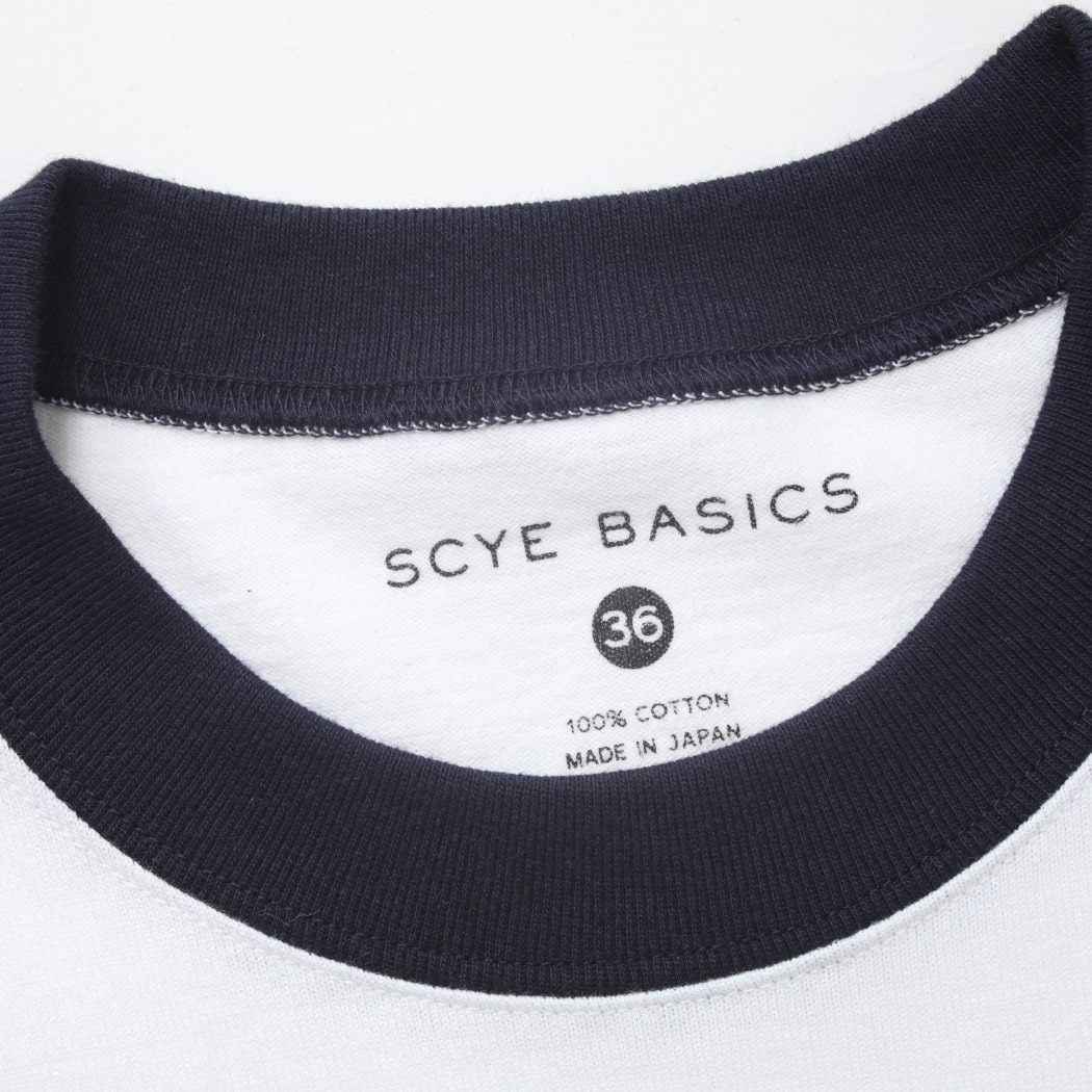 Scye サイ コットン ジャージー プリント リンガー Tシャツ Cotton