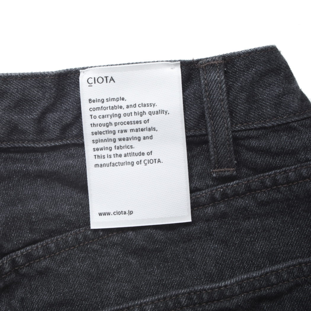 CIOTA シオタ 13.5oz Wide Baggy ワイドバギーデニム ミディアムブラック PTL-27WBG-MBK