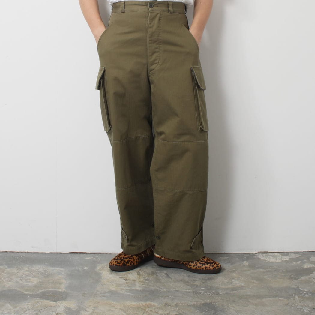 ゆうこりん様 オ−ダ−品3点.野草、ベッチンズボン(中古) CIOTA シオタ ヘリンボン M-47 フィールドパンツ ダークオリーブ