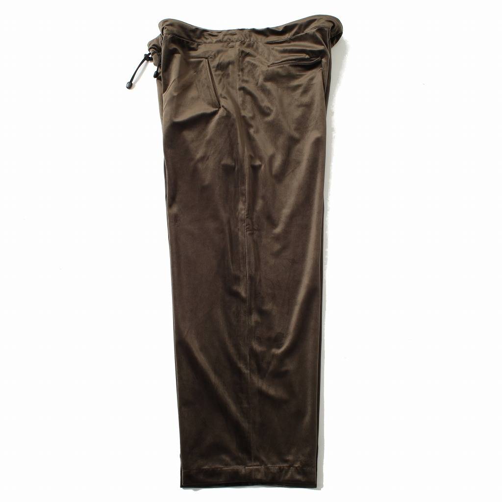 ATHA アタ ワイドイージーパンツ ブラウン VELVET GATHER WIDE EASY TROUSERS