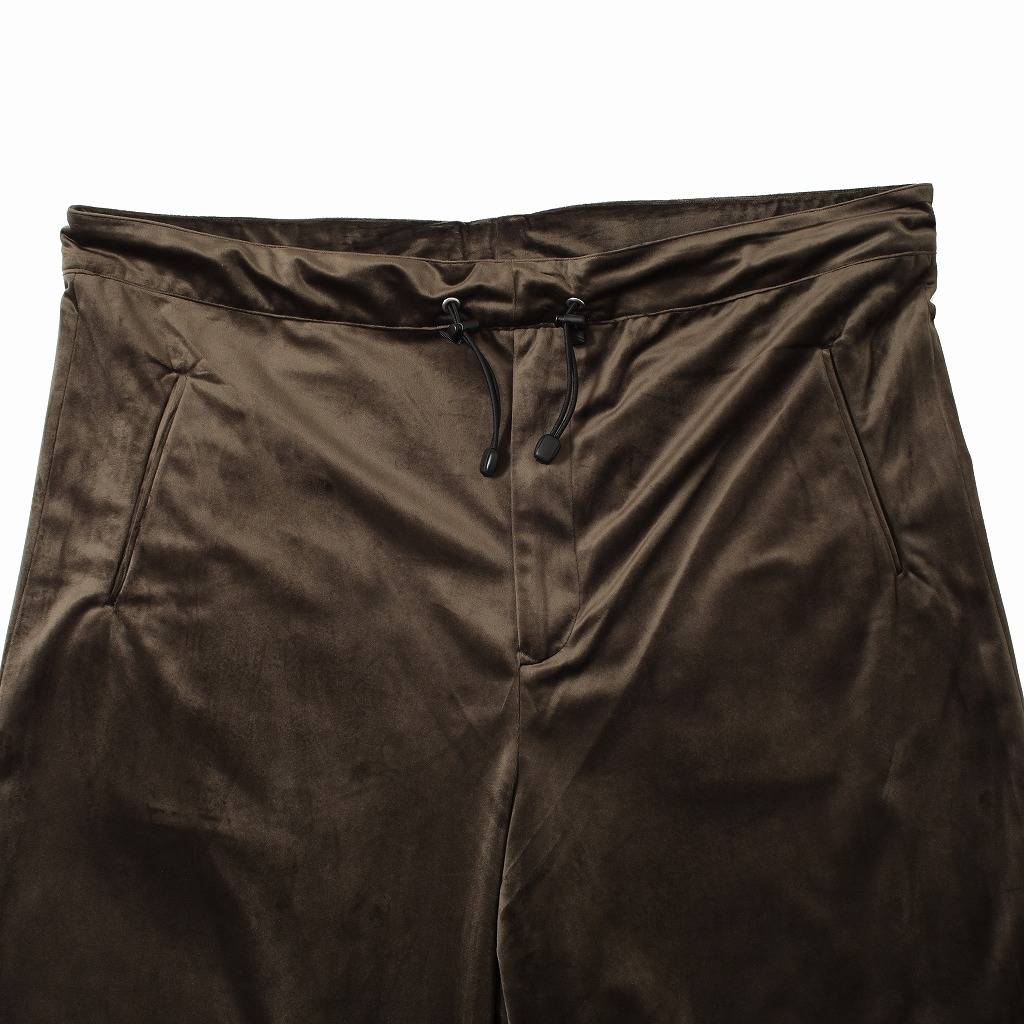 ATHA アタ ワイドイージーパンツ ブラウン VELVET GATHER WIDE EASY TROUSERS