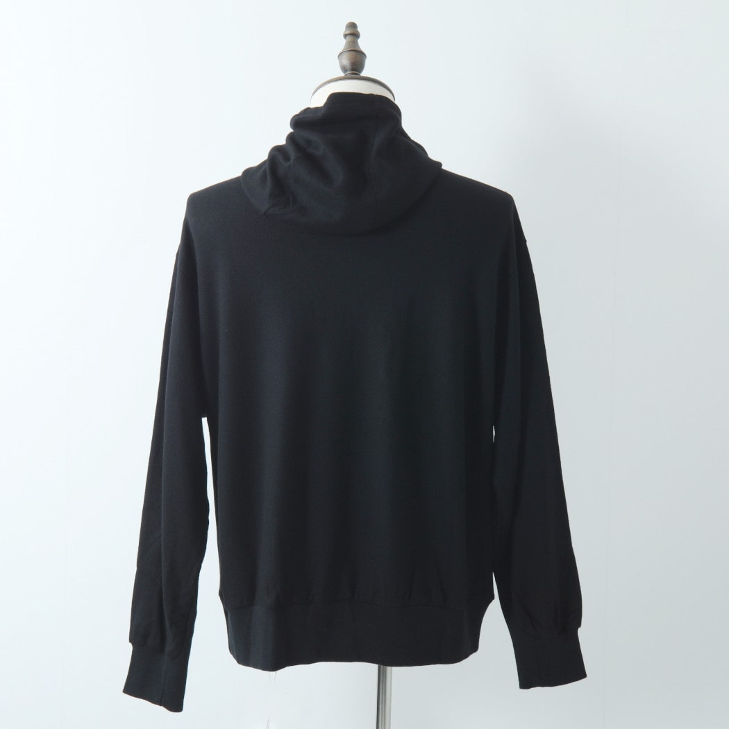 capertica カペルチカ スーパー140s ウォッシャブルウール スウェット コンビパーカー  Super140s Washable Wool MW_Jersey FG-Parka BLACK