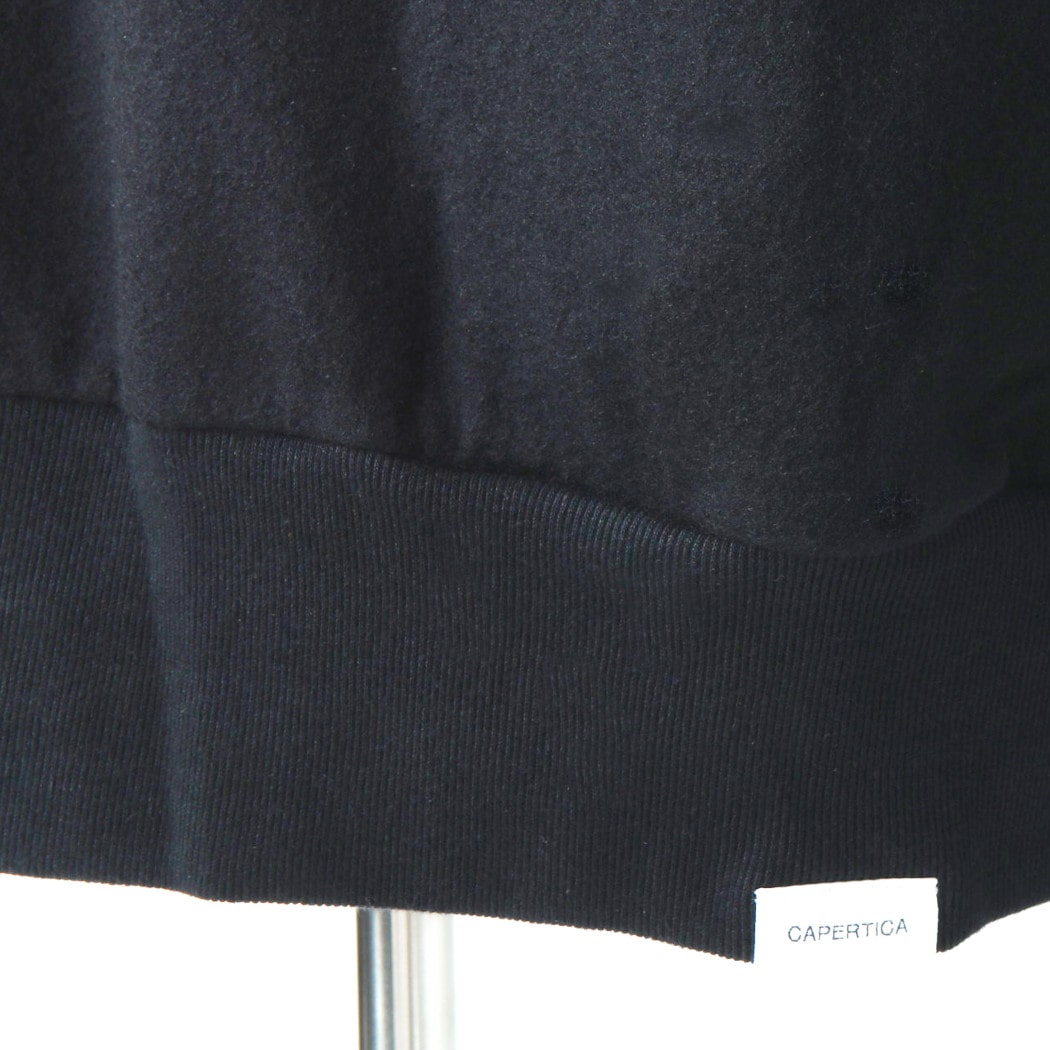 capertica カペルチカ スーパー140s ウォッシャブルウール スウェット コンビパーカー  Super140s Washable Wool MW_Jersey FG-Parka BLACK