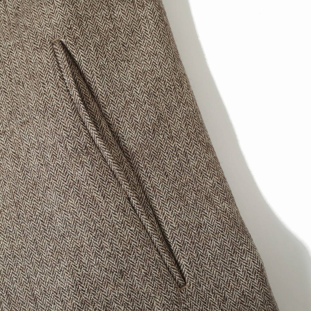 ATHA アタ ワイドイージーパンツ ブラウン CLASSICAL HERRINGBONE GATHER WIDE EASY TROUSERS