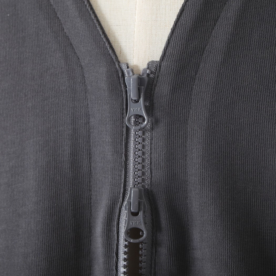 GYMPHLEX ジムフレックス コットン ジップ カーディガン チャコールグレー