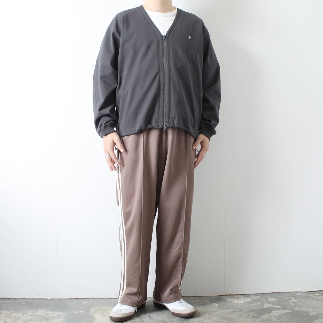 GYMPHLEX ジムフレックス コットン ジップ カーディガン チャコールグレー