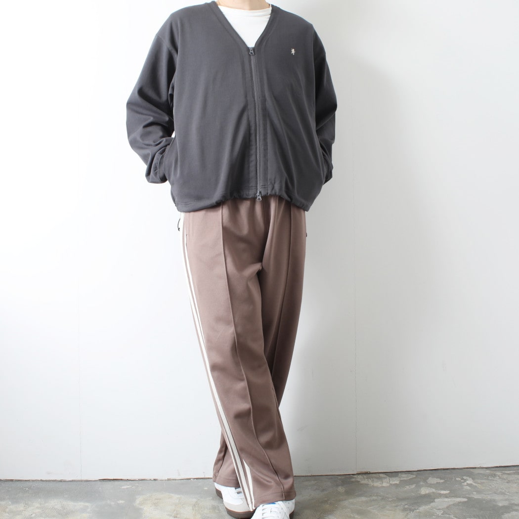 GYMPHLEX ジムフレックス コットン ジップ カーディガン チャコールグレー