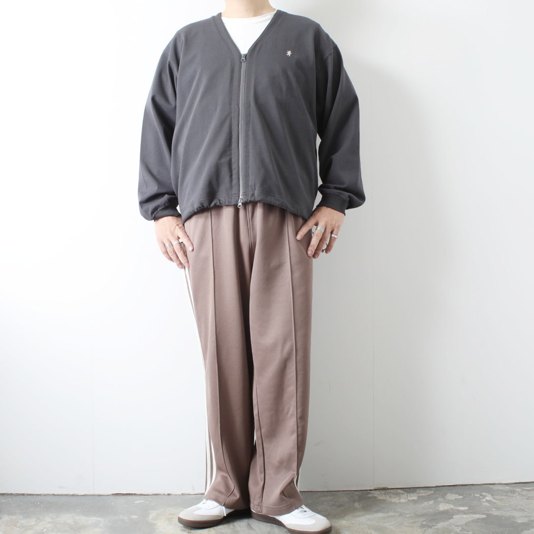 GYMPHLEX ジムフレックス コットン ジップ カーディガン チャコールグレー