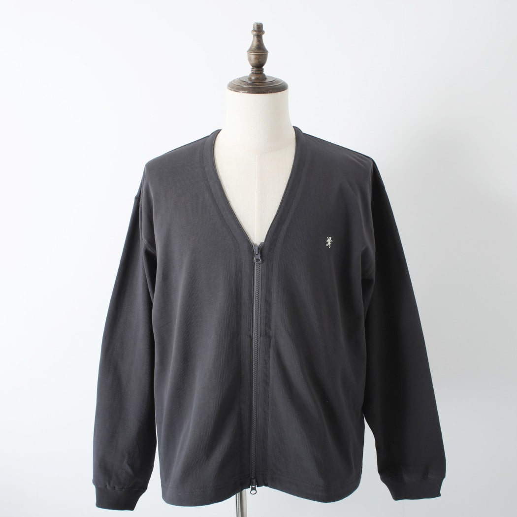 GYMPHLEX ジムフレックス コットン ジップ カーディガン チャコールグレー
