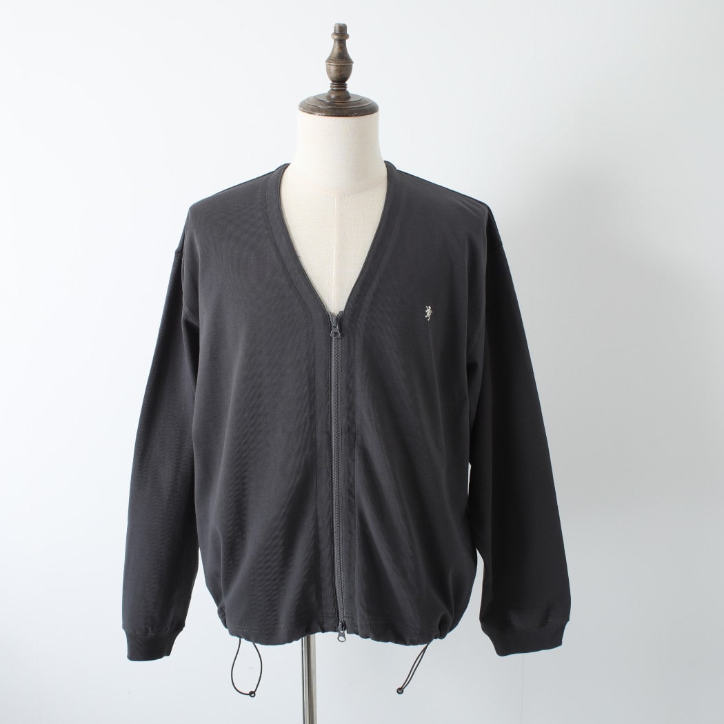 GYMPHLEX ジムフレックス コットン ジップ カーディガン チャコールグレー