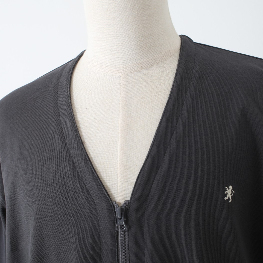 GYMPHLEX ジムフレックス コットン ジップ カーディガン チャコールグレー