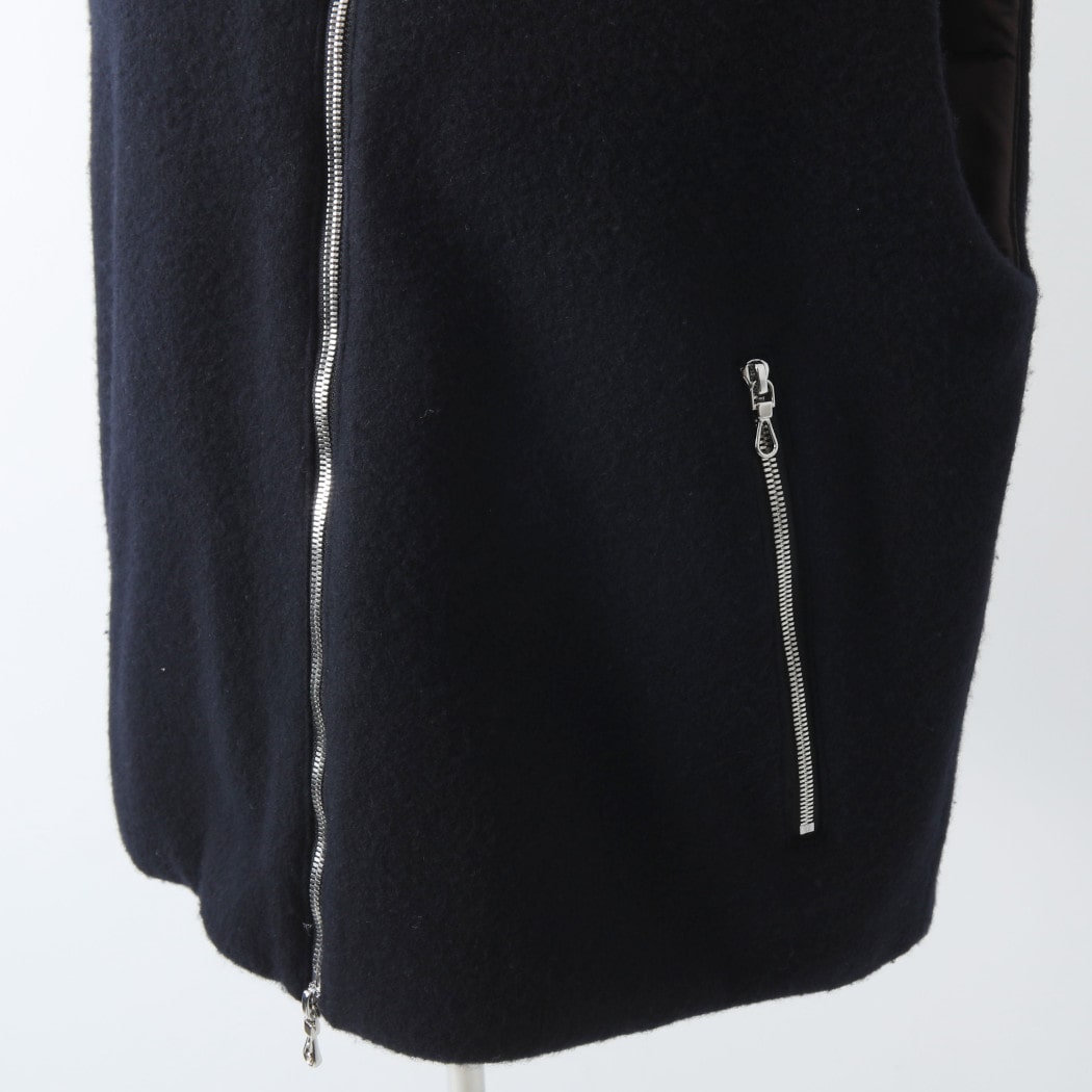 marka マーカ スーパー130's ナッピングウール ベスト ダークネイビー