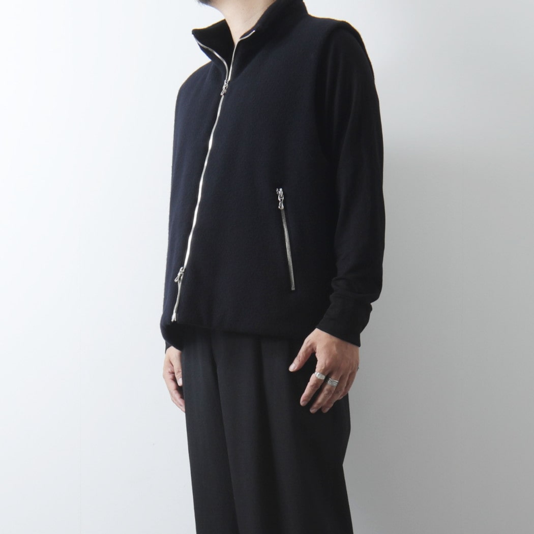 marka マーカ スーパー130’s ナッピングウール ベスト ダークネイビー PUFFED VEST  DARK NAVY