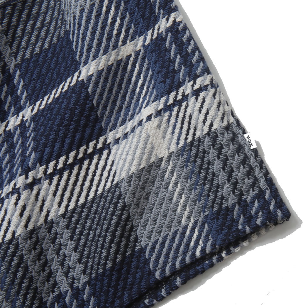 WAXLONDON ワックスロンドン ホワイティングオーバーシャツ スペアチェック マリン ネイビー WHITING OVERSHIRT MARINE