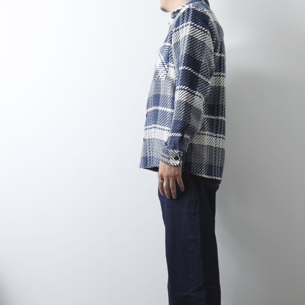 WAX london ワックスロンドン ネイビー チェックシャツ　L WAX london ワックスロンドン ネイビー チェックシャツ L