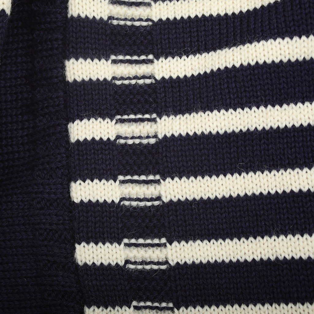 Guernsey Woollens ガンジーウーレンズ ガンジーセーター フィッシャーマンセーター ボーダー ネイビー×ホワイト